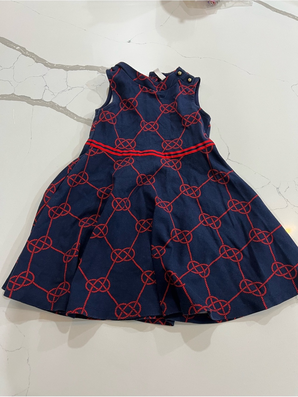 Size 4 Janie and Jack Black Red Nautical Dress